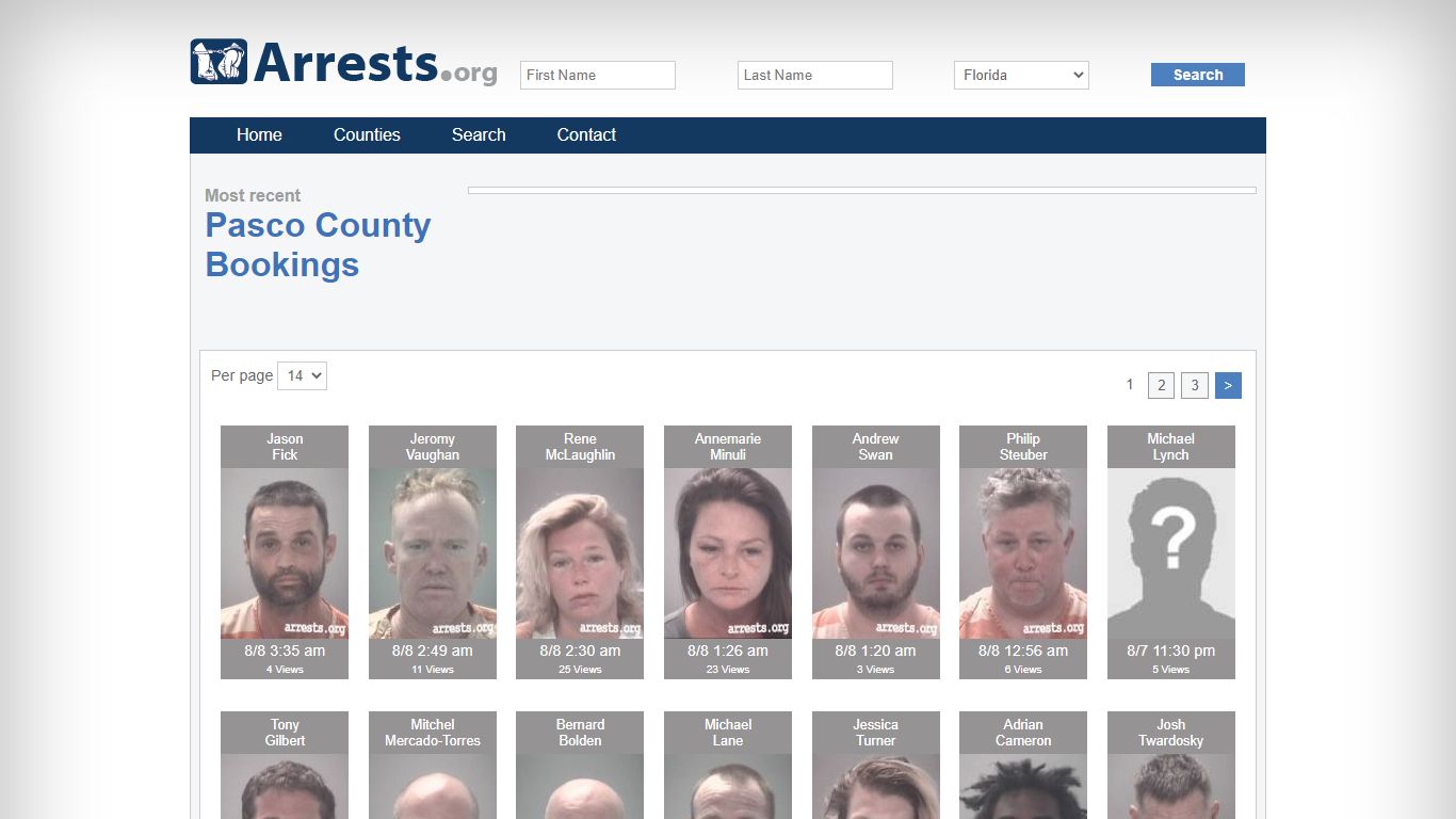 Pasco County Arrests and Inmate Search